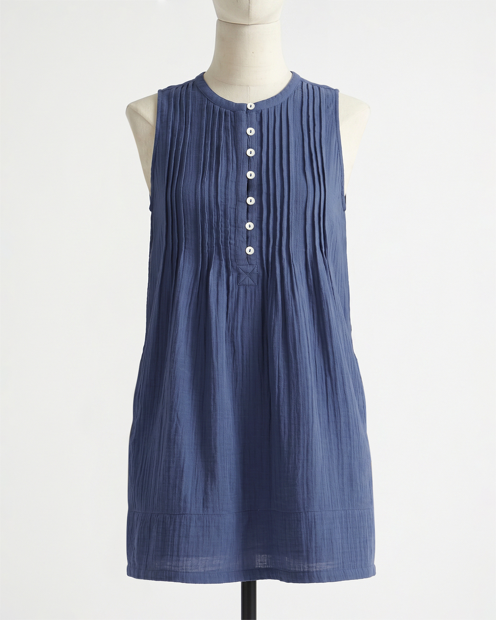 100% Organic Cotton Gauze Sleeveless Swing Dress